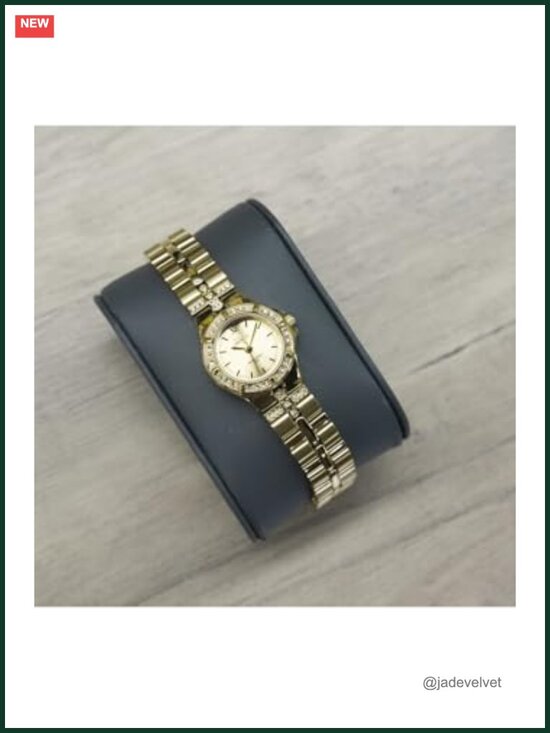 Swiss Quartz Gold Tone Stainless Steel Wrist Watch with Crystal Accents main image 5